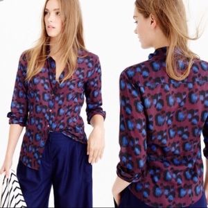 JCrew Cobalt Leopard Shirt